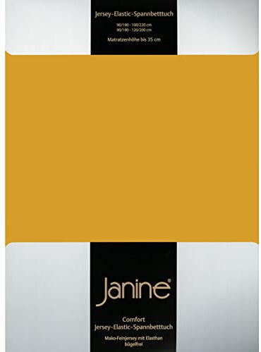 Janine Spannbettlaken Elastic - extra weiches und elastisches Spannbetttuch - für Matratzen 90x190cm bis 120x200cm honiggold