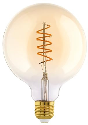 Eglo LED E27, lampadina a globo con spirale, lampada vintage, illuminazione retrò, 4 Watt (equivalente a 26 Watt), 270 Lumen, illuminante bianco caldo, 2200k, Edison G125, Ø 12,5 cm