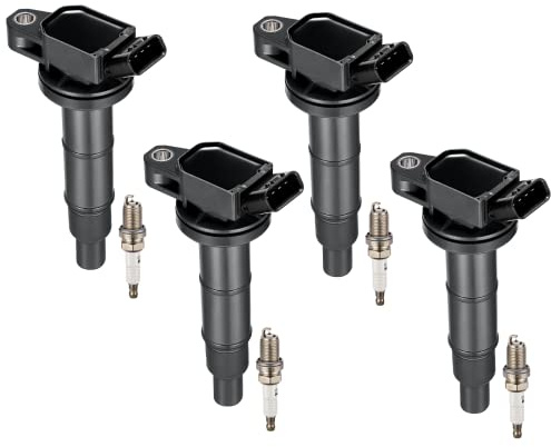 BDFHYK Ignition Coil Pack UF333 and Iridium Spark Plug 7092 Compatible with Toyota Camry 2002 2003 2004 2005 Toyota RAV4 2007-2008 Toyota Corolla Scion tC xB Lexus Toyota Coil Pack 2.4L l4 Set of 4