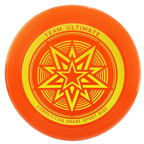 LZYKJGS Eurodisc 175g, Ultimate Frisbee, Flying Ring, Professionelle Wurfscheibe, Wurfring mit Durchmesser, Rainbow Wettkampfharte Wurfscheibe, Freizeitspieler und Profis Gleichermaßen (Orange)