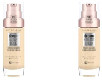 Maybelline dream satin liquid sandy beige 30 - Base de maquillaje (sandy beige, piel medio, 30 ml, 3,3 cm, 3,3 cm, 10,8 cm) (Paquete de 2)