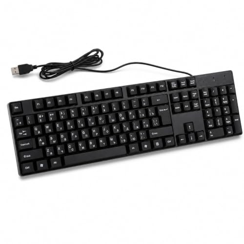 Tastiera da Gioco con 104 Tasti, Tastiera da Gioco, Tastiera in Lingua Minoritaria, Tastiera da Gioco Ergonomica Cablata USB per Ufficio, 4,9 Piedi (russo)