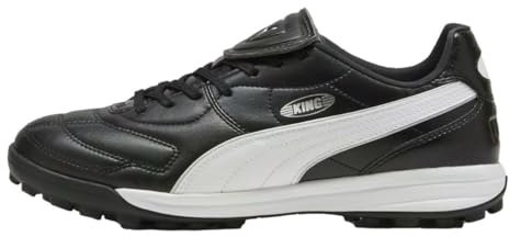 PUMA Chaussures de Football King Liga TT Unisexes, Puma Black Puma White Puma Silver, 44 EU