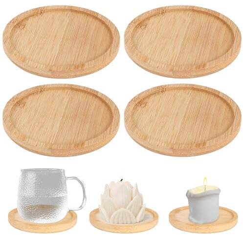 RICKMASK Plato De Madera Redondo: Plato Para Pizza De Servicio - Platos De Pulpo De Madera Para Velas, Quesos, Aperitivos, Fiestas