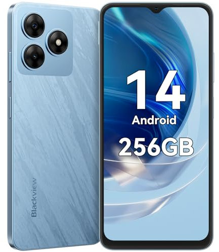 Blackview WAVE 8 Unlocked Mobile Phones, 12GB+256GB/2TB, Octa-Core 4G Android 14 Smart Phone, 13MP+8MP AI Camera 5000mAh/10W, Dual SIM Smartphone, 6.56 HD+, GPS/OTG, Fingerprint/Face ID, Blue