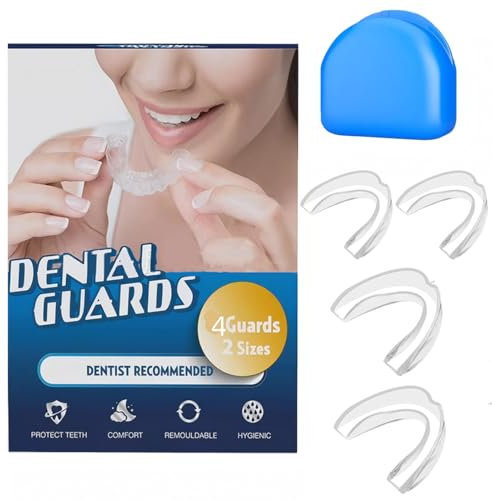 JYNVO Lot de 4 attelles anti-grincement des dents nocturnes, protège-dents, réutilisable, attelle pour réduire le grincement des dents, prévenir efficacement le ronflement