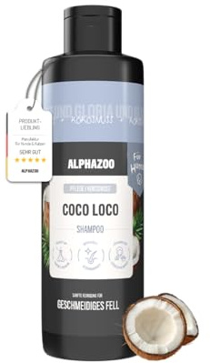 alphazoo Coco Loco Shampoo für Hunde 250ml – Mildes Hundeshampoo mit Kokosnussfruchtextrakt. Sanfte Reinigung & glänzende Pflege für Fell & Haut. Frei von Parabenen und Silikonen
