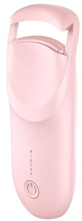 AURIVEE Rizador de Pestañas Eléctrico Calefactable, 2 Temperaturas Ajustables, Carga Type-C, 10S Calienta & 24H Rizado, Rizador de Pestañas Portátil para Viajes y Diario (Rosa)