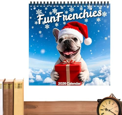 Calendario 2026, carta spessa mensile con note caratteristica principale, bulldog francese 2026 planner per appuntamenti accademici casa, ufficio, scuola, dormitorio, famiglia, studenti, insegnanti