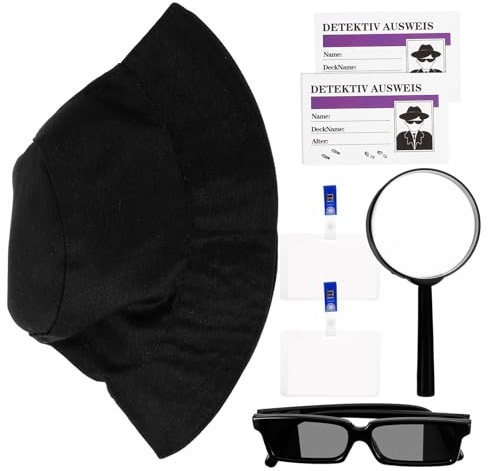 DECHOUS Costume da Detective Cappello e Occhiali di Accessori per Travestimenti Giochi di Ruolo Feste Tema e Cosplay