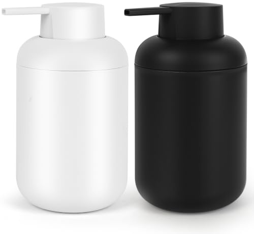 Topsky Tvålpump set 2, 330 ml, svart och vit, med pump