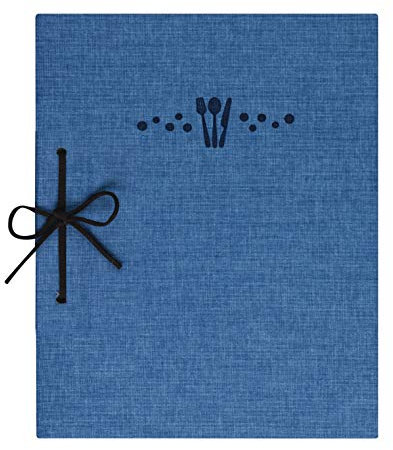 Lacor Marisa Collection 28393 - Porta menù realizzato in Telflex rilegato con cordoncino di pelle, termosaldato, 17 x 23 cm, formato A5, colore: Blu