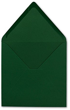 75 Quadratische Briefumschläge Dunkelgrün 15,5 x 15,5 cm - 110 g/m² Nassklebung Post-Umschläge ohne Fenster ideal für Weihnachten Grußkarten Einladungen von Ihrem Glüxx-Agent