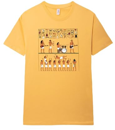 Pampling T-Shirt à Manches Courtes, 100% Coton, Vêtement Unisexe pour Homme et Femme, Sérigraphié avec Col Rond et Coupe Droite, Couleur Jaune (Ancient Rock, XXL)