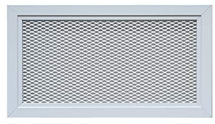 DEMLOU Rejilla de ventilación aluminio perforado con malla protectora – Blanco RAL 9016 – difusor aire caliente interior/exterior – rejilla rectangular 30x15 cm.
