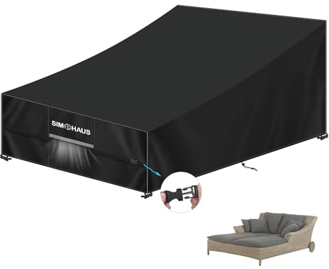 SIMPHAUS Copertura per Sedia a Sdraio a Giardino 205x130x40/90cm, Telo Resistente e Imperdibile Copri Sdraio da Giardino Copertura Protettiva per Sdraio da Giardino Anti-UV Tessuto Oxford 420D