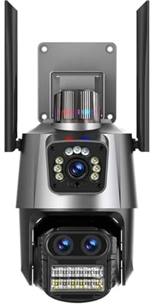 Telecamera di sicurezza cellulare 9MP Tre Lenti IP 8X Zoom Telecamera Video Sorveglianza Outdoor Doppio Schermo Camma Di Sicurezza Auto Tracking Video Sorveglianza Risoluzione HD(9MP Camera With 128G)