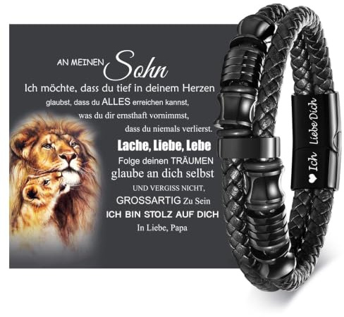 Armband herr till min son armband till 18-årsdagen – herrarmband av pappa presenter till 19 år pojkar son gåva från far herrarmband tonåring konfirmation