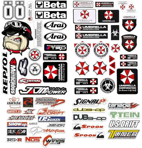 3 Bögen Aufkleber Motorrad Sponsoren Aufkleber Auto sticker Motocross Racing Aufkleber Auto für Motorräder, Motorroller, Quads, Geländefahrzeuge, Helme, Fahrräder und mehr (C)