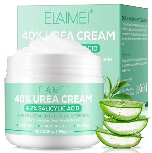 Jiugonggang 40% Urea Cream with 2% Salicylic Acid for Dry Cracked, Feet/Heel Cream Moisturizer for Dry Cracked Heel, Knees, Elbows, Hands, Callus Remover, Callus Remover,Feet Repair Cream, 5.3 Oz