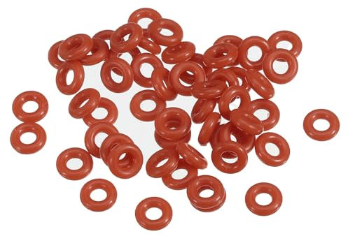 PATIKIL Joint Torique en Silicone 7mm OD 3mm ID 2mm Largeur, 50Pcs Métrique VMQ Joint d'Étanchéité de Remplacement pour la Réparation des Vannes de Compresseur de Plomberie, Rouge