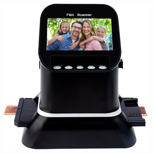 Escáner de películas y diapositivas, convertidor de fotografías digitales con pantalla LCD de 4,3 pulgadas, escaneo rápido, conversión de 35 mm, 135, 126, 127 negativos y diapositivas a JPEG digital
