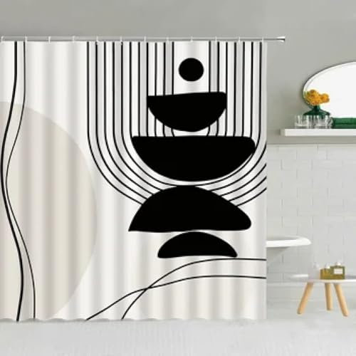 Cortina de ducha con patrón de tela impermeable, divisor para bañera, 190 x 230 cm (ancho x largo), 230 cm de largo