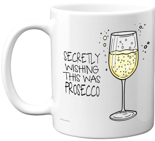 Funny Mug for Women and Men, Secretly Wishing This was Prosecco | Funny Birthday Mugs Present Gifts for Friend Family Colleague, 11oz Ceramic Coffee Humour Joke Banter Cup