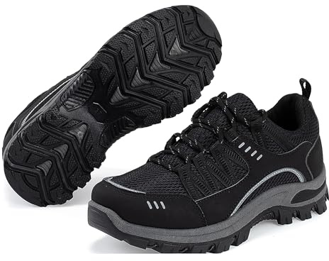 JOMIX Zapatillas Trekking Mujer Ligeras Zapatos de Montaña y Senderismo Transpirables Cómodas y Antideslizantes para Excursiones Paseos y Outdoor WOS20707 Negro 40