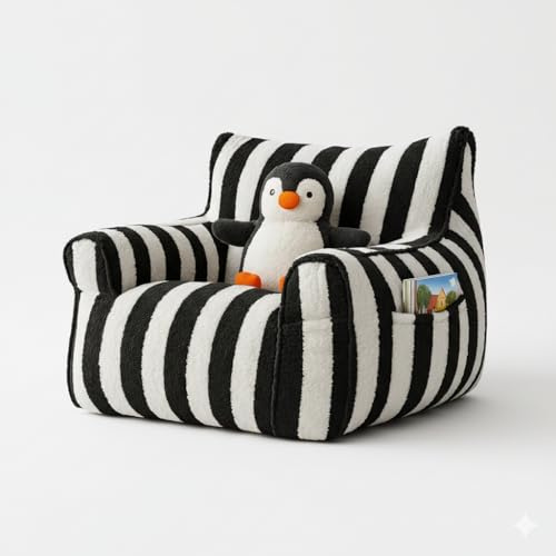 DreamNest Housse de Pouf, Taille Adulte/Ado M, 73x68x56 cm, Polaire Cachemire Synthétique, sans Remplissage, Lavable, Fermeture Éclair