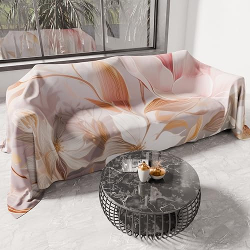 PETTI ARTIGIANI ITALIANI - Cubresofá Multiuso de Microfibra Antimanchas, Diseño Tokyo, Lavable y Protector para Sofá, Colcha y Cubremesa – 130x270 cm - Made in Italy