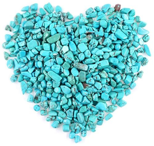 WAYBER 1 Lb/460g Green Turquoise Decorative Stones Irregular Aquarium Pebbles Crystal Rocks Quartz Gravels for Fish Turtle Tank/Succulent Plants/Air Plants Decoration (Fill 1 Cup)