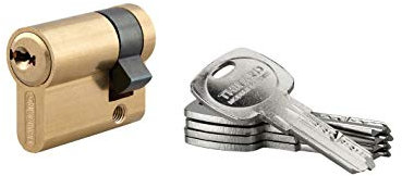 THIRARD - Demi-cylindre de serrure Trafic 6, 30x10mm, anti-arrachement, anti-perçage, laiton, 5 clés