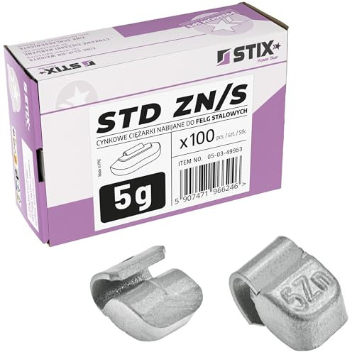 Stix 100x Schlaggewichte 5g - Zink-Auswuchtgewichte - 100er Pack für Stahlfelgen - Wuchtgewichte mit polimerbeschichtung - präzises Wuchten und Schutz vor Korrosion