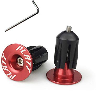 PLATT Bike Bar End Plugs Aluminum MTB Road Bike BMX Handlebar End Caps (Red,1 Pair)