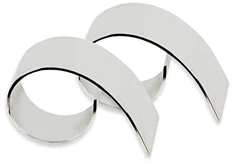 EDZARD 2er Set Serviettenringe Volute, edel versilbert, anlaufgeschützt, Länge 6 cm, Durchmesser 3,5 cm, Tischdekoration für Hochzeit