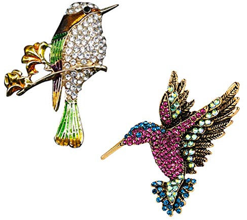 PEPAXON Broche Cristal Forme d'oiseau Bijoux Vêtements Cadeau pour Dame Femme