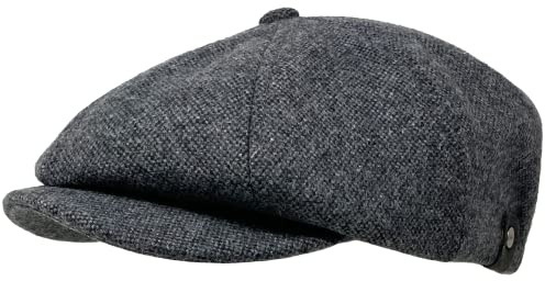 WEROR Schiebermütze Herren – Schirmmütze Flatcap Herrenmütze mit Schirm - Baumwollfutter - WEROR-321.1 (60-61, Anthrazit)