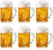 Peohud 6 Pack Plastic Beer Mugs with Handle, 20 Oz/ 600ml Beer Stein Pint Glasses, Drinking Beer Tankards, Clear Large Beer Drinking Cup for Bar, Cocktail, Alcohol, Beverages, Juice, Soda