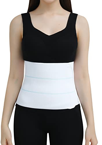 CANMIUS Abdominal Binder Post Surgery Tummy Tuck Belt For Women & Men, Postpartum Belly Band Compression Stomach Wrap, Skin Friendly, Breathable - (30 - 45) 3 Panel - 9