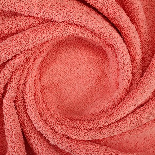 TELA PARA TOALLA DE FELPA RIZO 100% ALGODÓN SERIE TAHITÍ, ANCHO 150cm (5 METROS, CORAL)