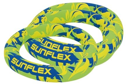 Sunflex® Tauchringe Flames Firegreen 3er Set | Tauchspielzeug für Pool und Schwimmbad | Stehen senkrecht im Wasser | sehr weich | extrem robust und für Jede Altersgruppe