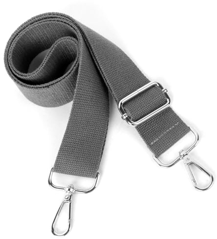 Iridsmole Wide Shoulder Bags Strap 3.8cm, Bag Strap Grey, Adjustable Replacement Cross Body Bag Strap with Metal Swivel Hooks, Straps for Handbags Shoulder Crossbody Bags Messenger