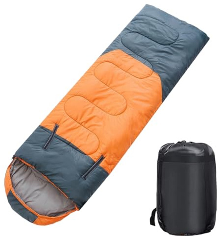 Sac de couchage 4 saisons pour adultes et enfants pour le camping, la randonnée, les voyages par temps chaud, froid et léger, imperméable avec sac de compression, activités intérieures et extérieures