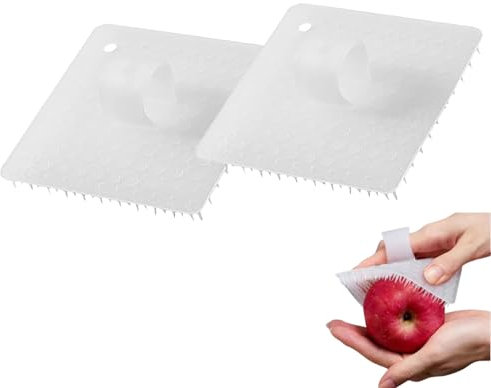 2 Scrubber per Verdure, Spazzola per la Pulizia di Frutta e Verdura in Silicone con Manico, Spazzola per patate e altre verdure, Multifunzionali Scrubber per Piatti a Verdura di Frutta Spugne