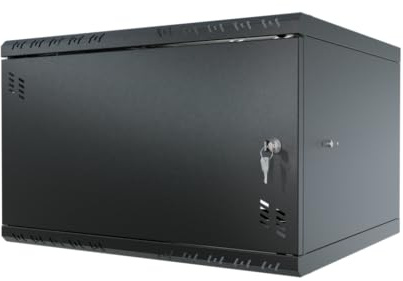 STALFLEX Armoire Réseau 19 Pouces - Baie Informatique 6U - Baie de Brassage pour Montage Mural - Capacité de Charge 40 kg - Profondeur 450 mm - Armoire Informatique - Noir