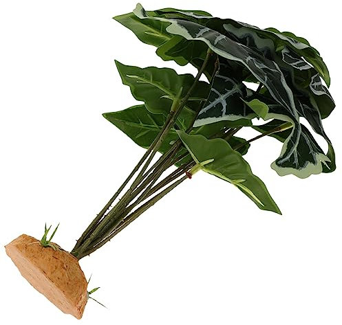 DRESSOOS Künstliche Pflanze Für Reptilien Terrarium Hochsimulations Dekoration Naturgetreue Reptilien Versteckpflanze Aquarium Landschaft Lebensmittelechtes Material