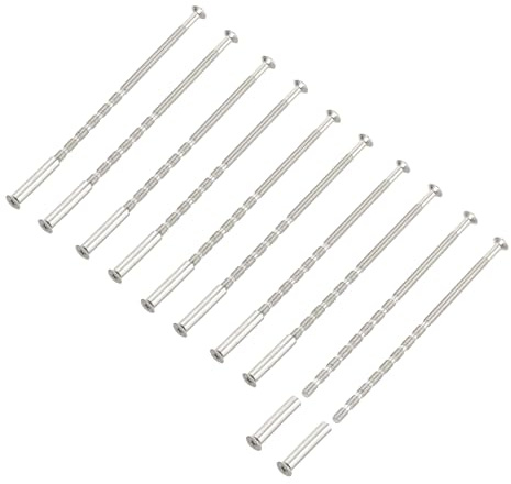 PATIKIL 10 set krysskruv anslutningsskruvar med M4 x 110 mm hylsskruvar M4 x 25 mm hylsmuttrar, metallanslutningsskruvar set för förvaringslådor skåp dörr fönster, silver möbelskruvar