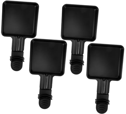 Uonlytech Poêlons Raclette Carrés en Acier Inoxydable Poignée, Lot de 4 Mini Poêles Noirs pour Fondre le Fromage et Cuisson Barbecue à Domicile