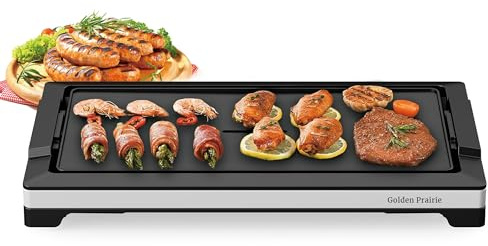 Indoor Grill & Electric Griddle, 1800W 20-Inch XL Nonstick Electric Skillet Griddle with Adjustable Temperature & Drip Tray, Easy to Clean – For Breakfast, Pancakes, Eggs, Teppanyaki